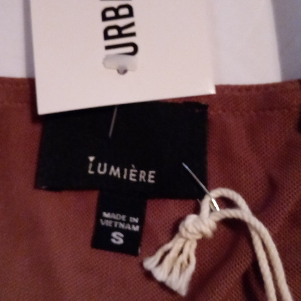 LUMIERE Ruched Cinch bodycon brown mini dress sz XS, S, M, L NWT - Picture 12 of 15
